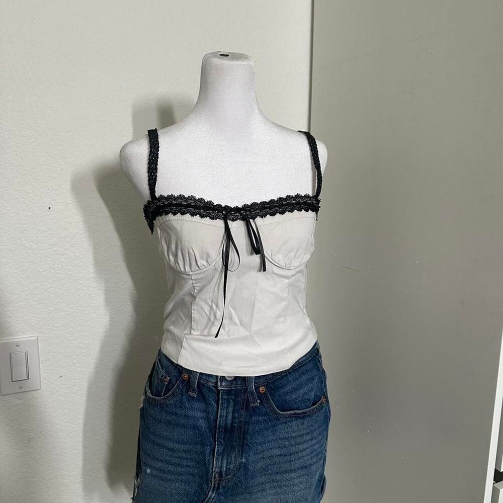 White / Black Corset top